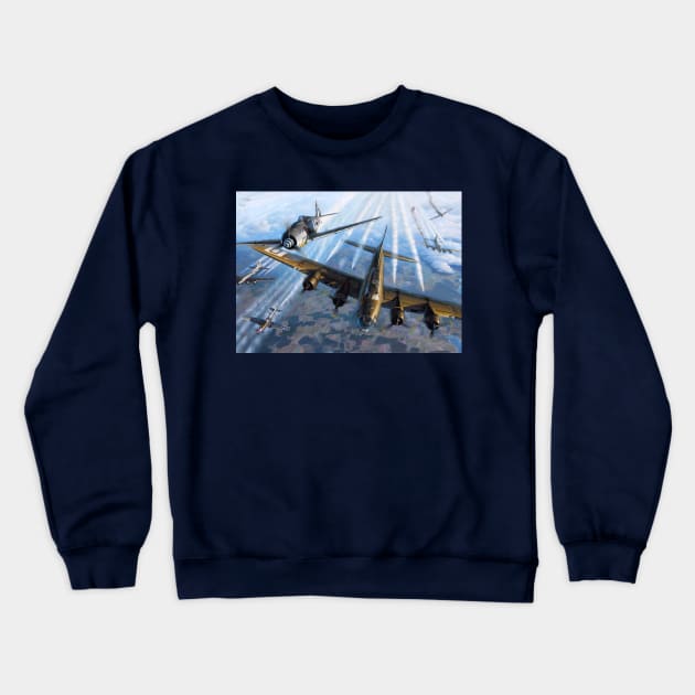 Fw190 vs USAF Crewneck Sweatshirt by Aircraft.Lover